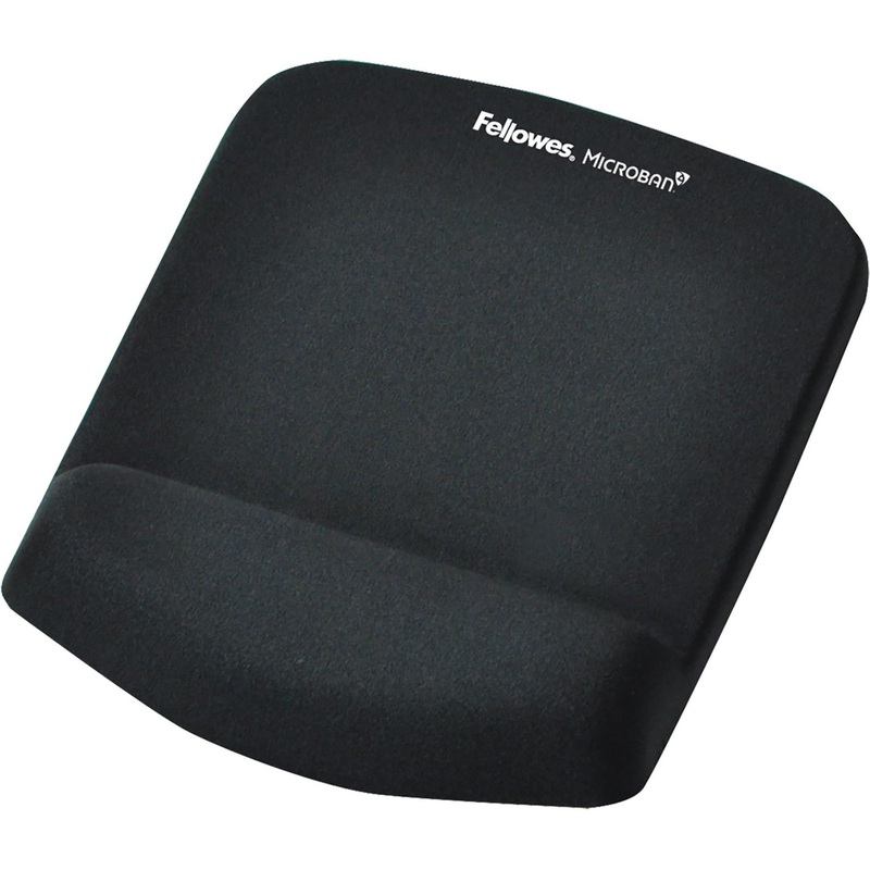 Fellowes PlushTouch Mouse Pad Wrist Rest with Microban – Black – FEL9252001