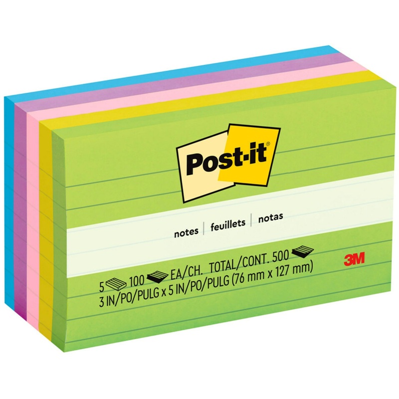 Post-it Notes Original Lined Notepads – Floral Fantasy Color Collection – MMM6355AU
