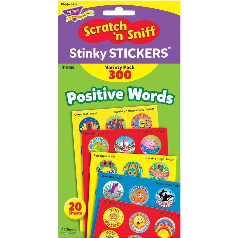 Trend Positive Words Stinky Stickers Variety Pack – TEPT6480
