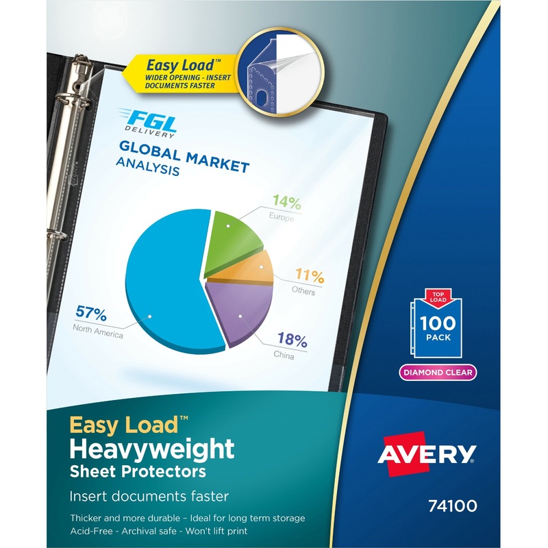 Avery Heavyweight Sheet Protectors – Acid-free, Archival-safe – AVE74100