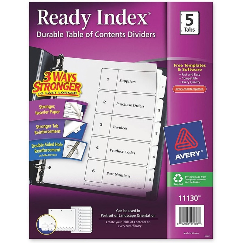 Avery Ready Index Classic Tab Binder Dividers – AVE11130