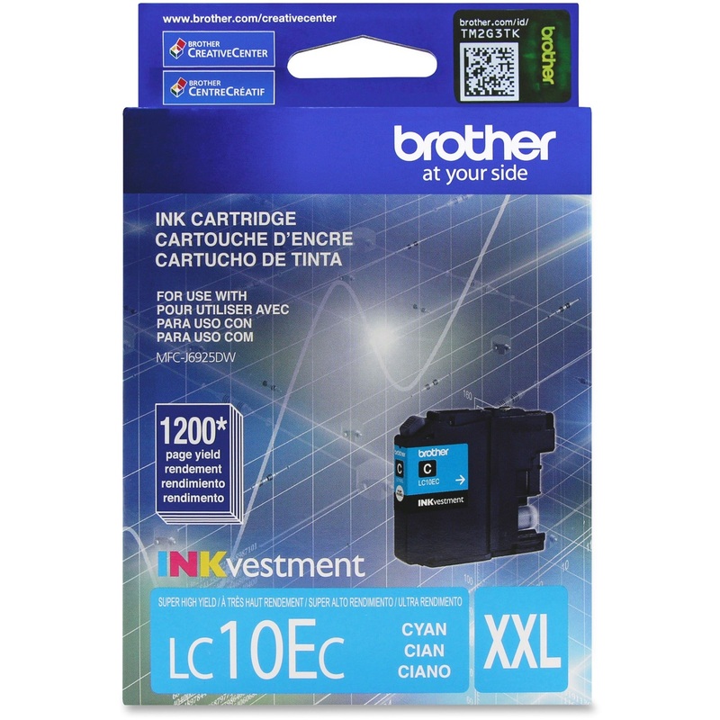 Brother Genuine LC10EC INKvestment Super High Yield Cyan Ink Cartridge – BRTLC10EC