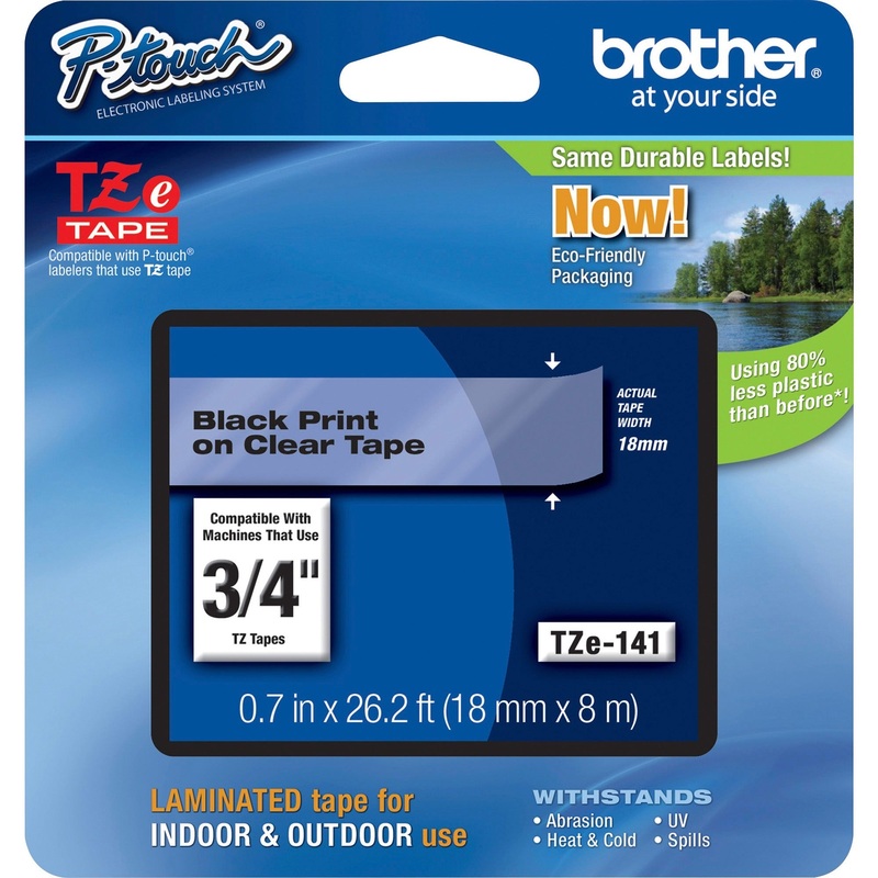 Brother P-Touch TZe Flat Surface Laminated Tape – BRTTZE141