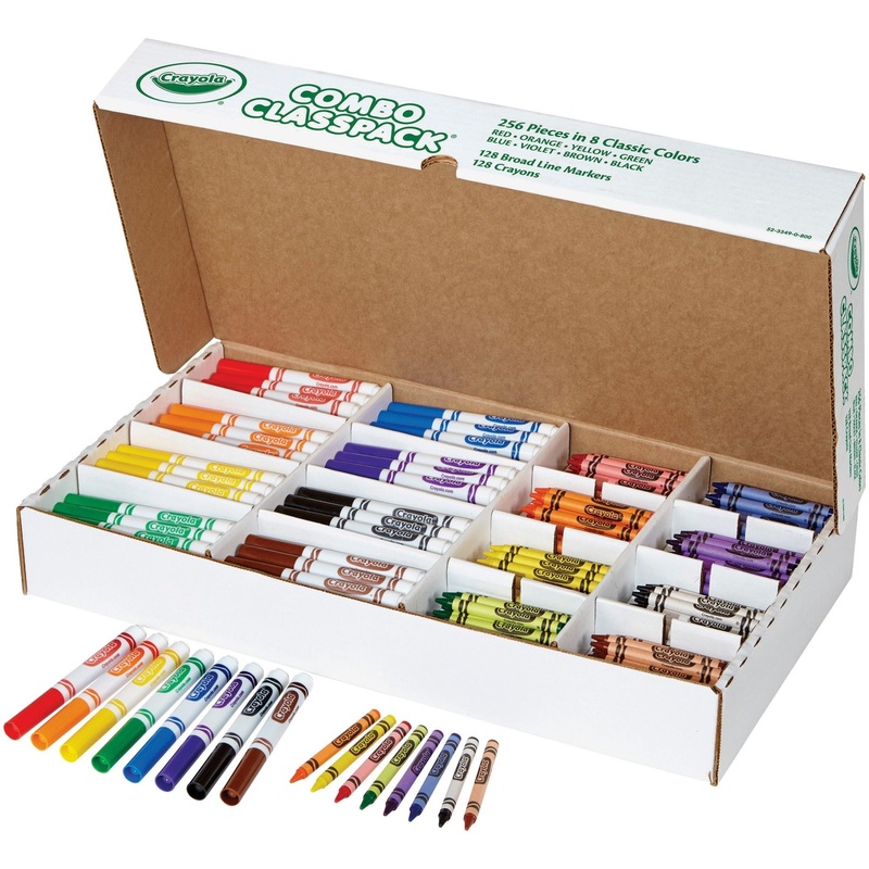 Crayola 8-Color Crayons/Markers Combo Classpack – CYO523349