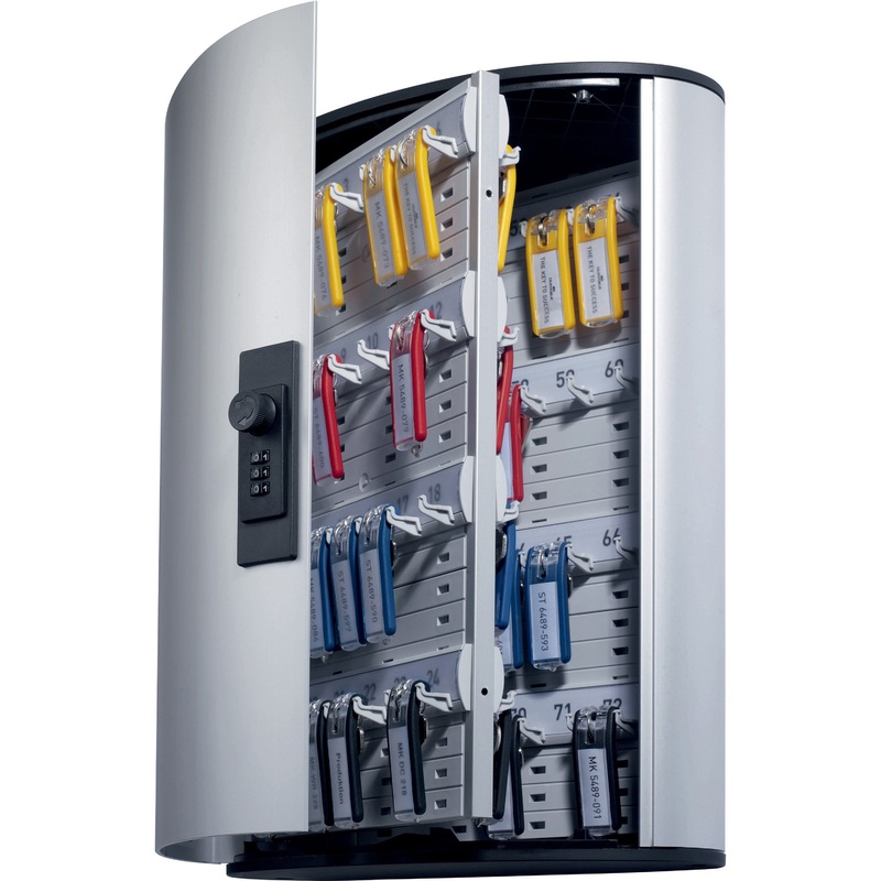DURABLE Brushed Aluminum Combo Lock 72-Key Cabinet – DBL196723