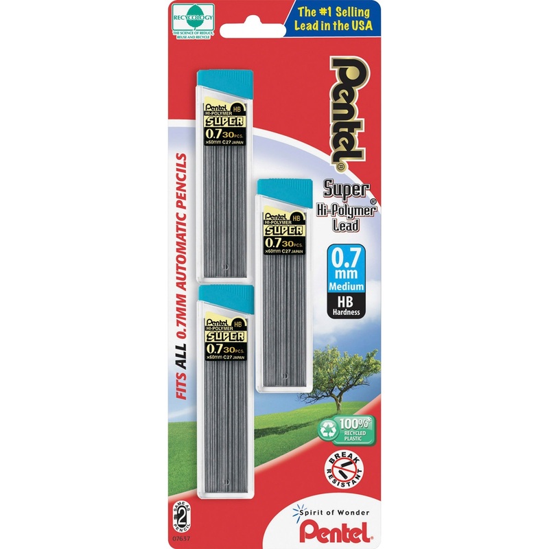 Pentel Super Hi-Polymer HB Lead Refill – PENC27BPHB3K6