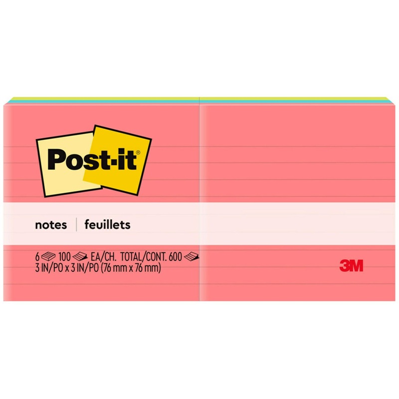Post-it Lined Notes – Poptimistic Color Collection – MMM6306AN