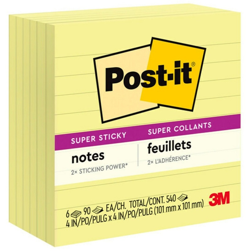 Post-it Super Sticky Lined Notes – MMM6756SSCY