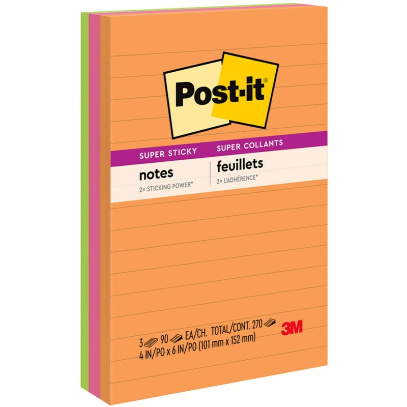 Post-it Super Sticky Notes – Energy Boost Color Collection – MMM6603SSUC