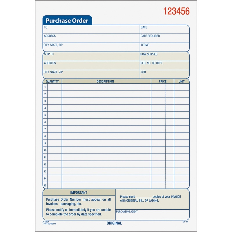 TOPS Carbonless 3-Part Purchase Order Books – TOP46141