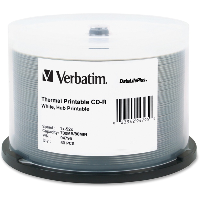 Verbatim DataLifePlus 94795 CD Recordable Media – CD-R – 52x – 700 MB – 50 Pack Spindle – VER94795