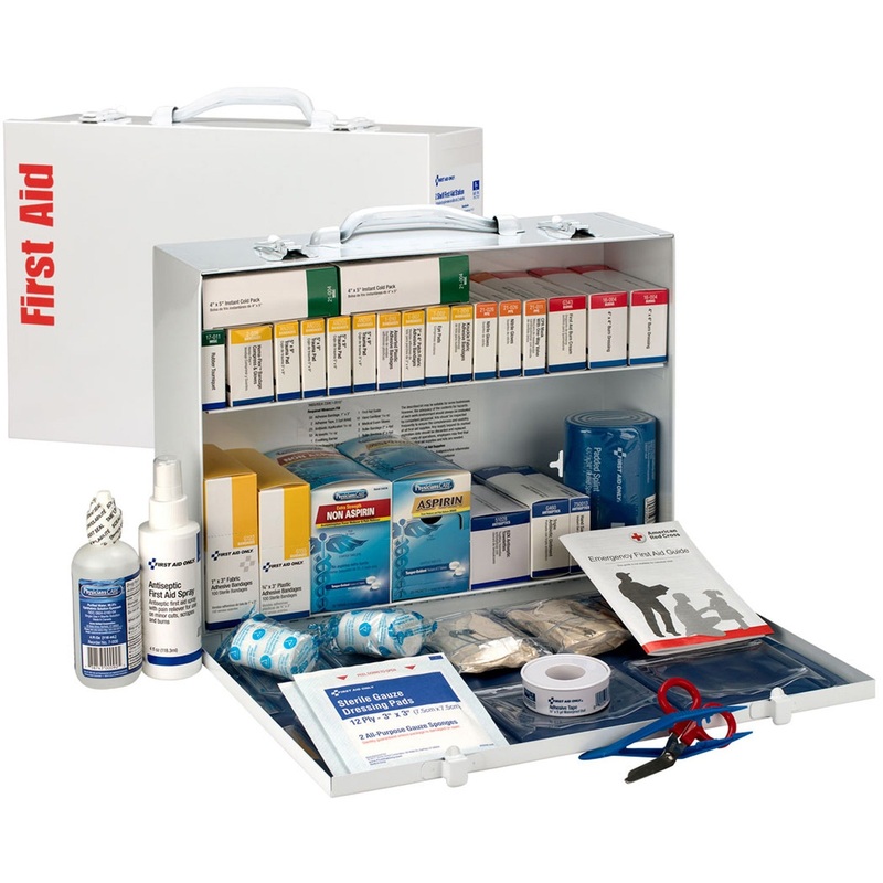 First Aid Only 2-Shelf First Aid Cabinet with Medications – ANSI Compliant – FAO90573