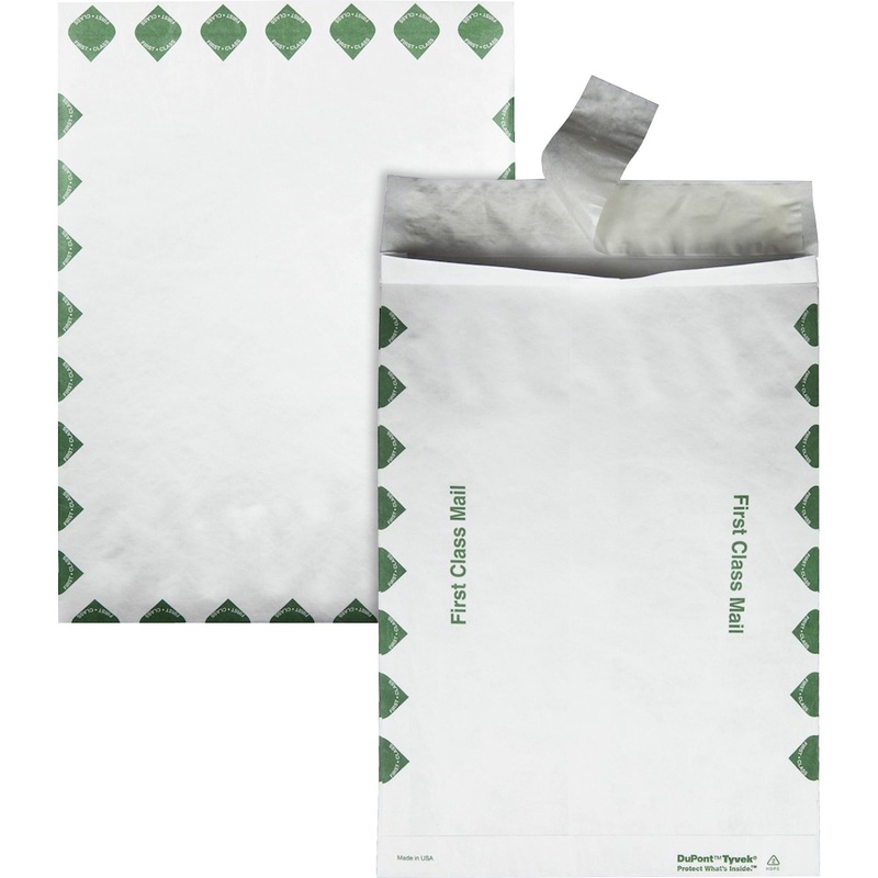 Survivor 10 x 13 x 1-1/2 DuPont Tyvek Expansion First Class Border Envelopes – QUAR4510
