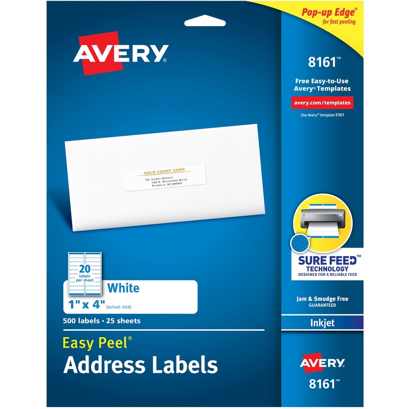 Avery Easy Peel White Inkjet Mailing Labels – AVE8161