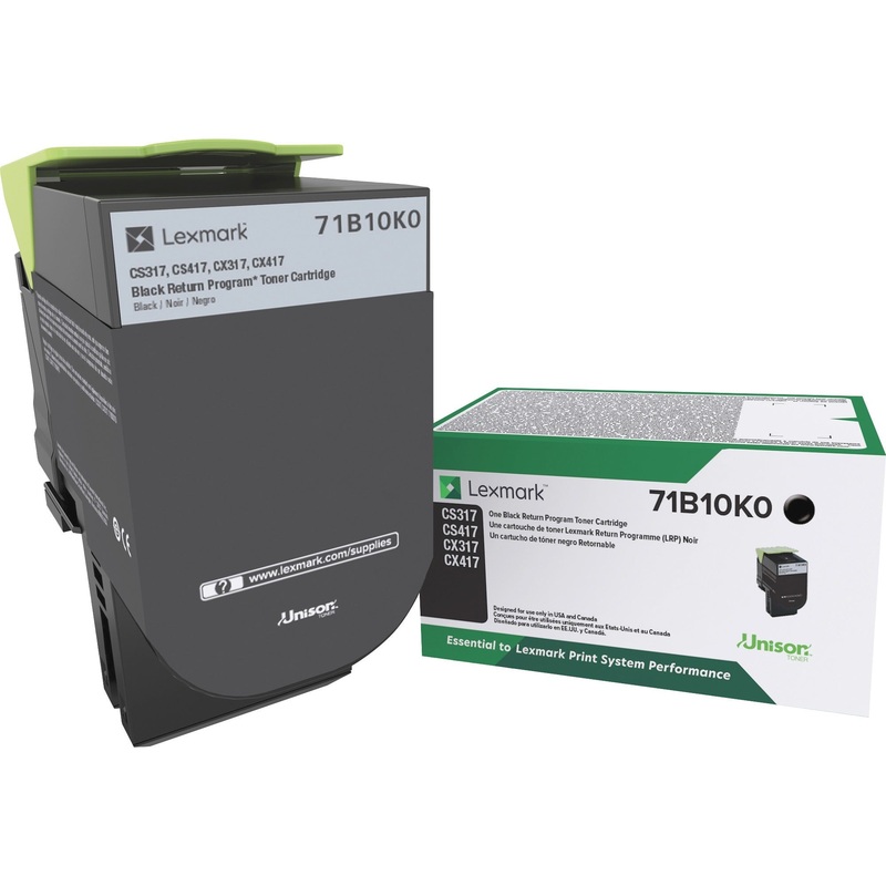 Lexmark Original Laser Toner Cartridge – Black – 1 Each – LEX71B10K0