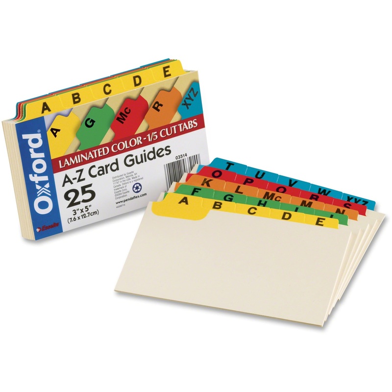 Oxford A-Z Laminated Tab Card Guides – OXF03514