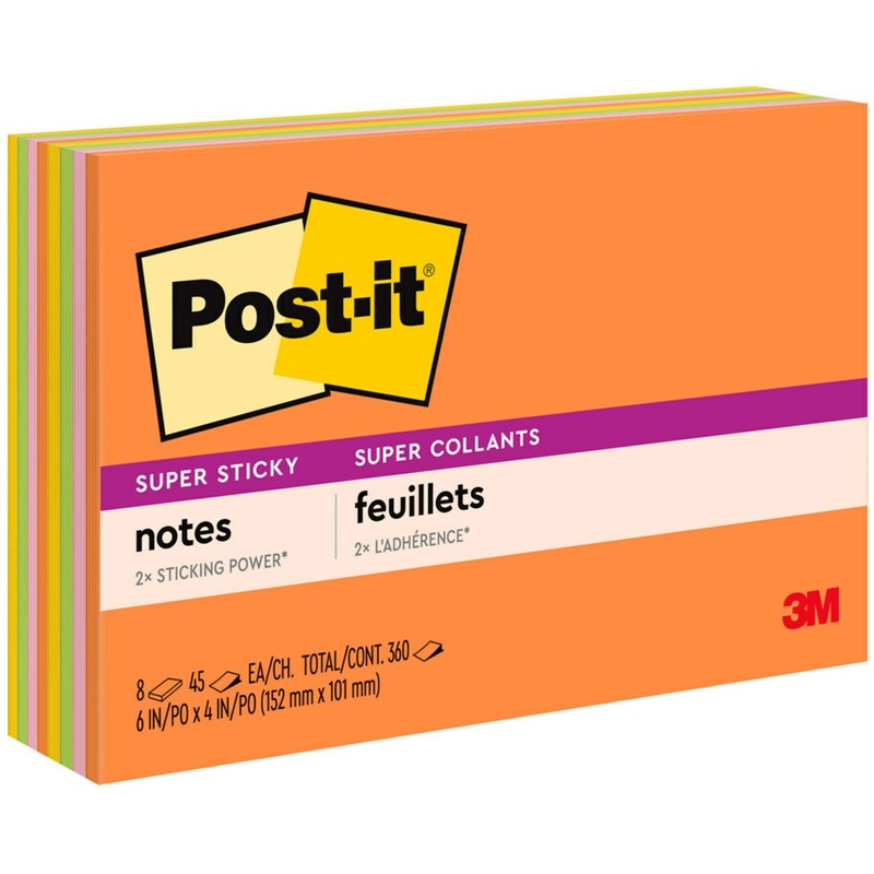 Post-it Super Stick Notes – Energy Boost Color Collection – MMM6445SSP