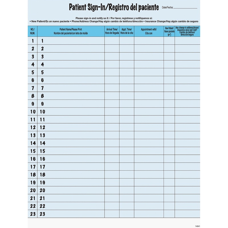 Tabbies Patient Sign-in Label Forms – TAB14541