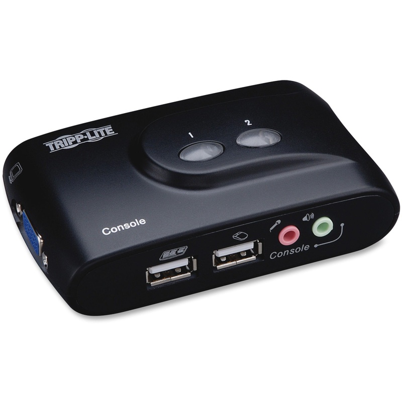 Tripp Lite 2-Port Desktop Compact USB KVM Switch with Audio & Cable Kit – TRPB004VUA2KR
