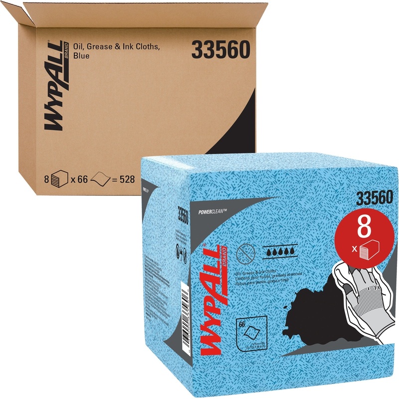 Wypall Power Clean Oil, Grease & Ink Quarterfold Disposable Wipes – KCC33560