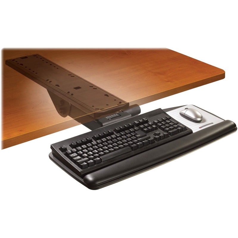 3M Easy Adjust Keyboard Tray with Standard Keyboard and Mouse Platform – MMMAKT90LE
