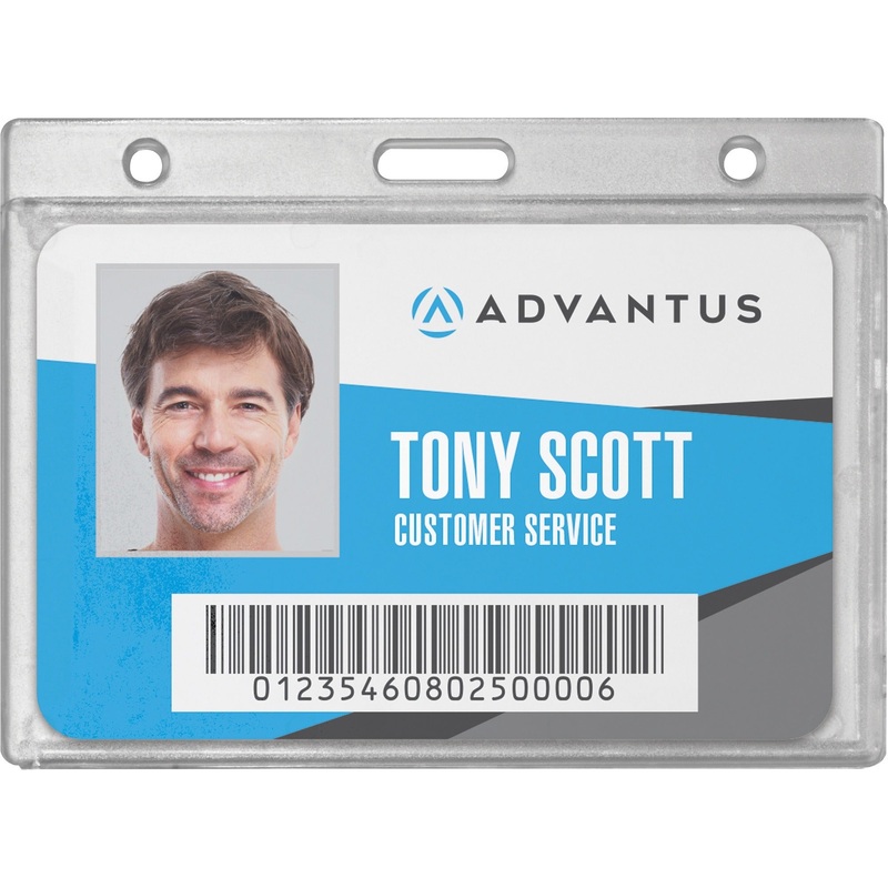 Advantus Frosted Horizontal Rigid ID Holder – AVT76075