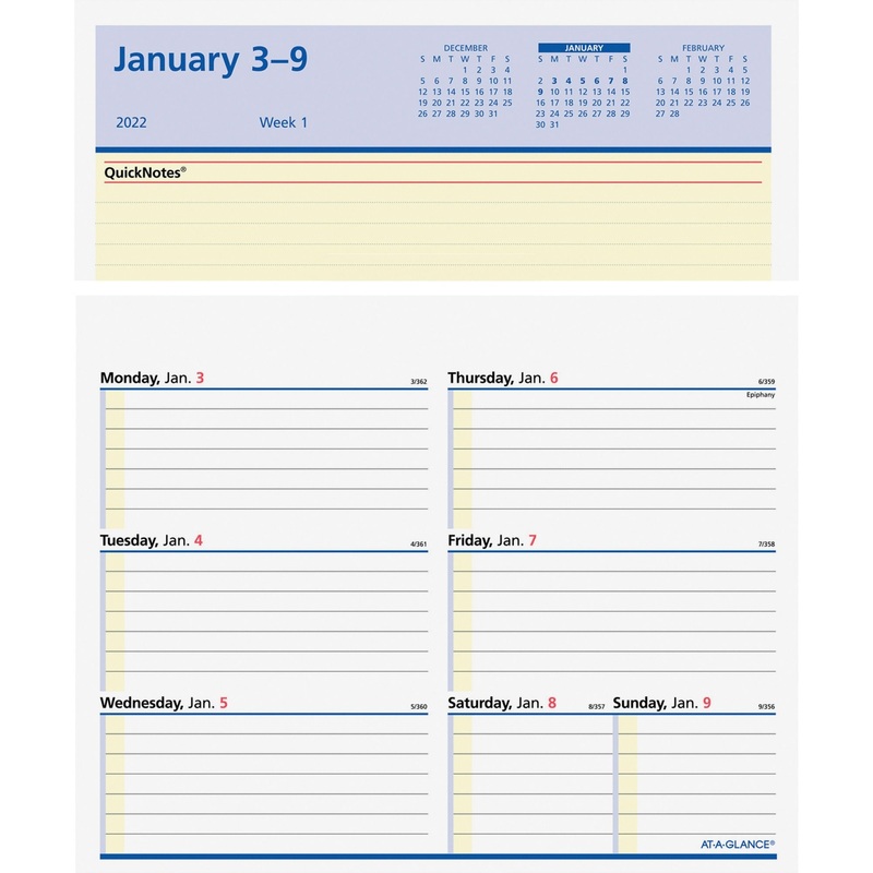 At-A-Glance Flip-A-Week Desk Calendar Refill – AAGSW70650