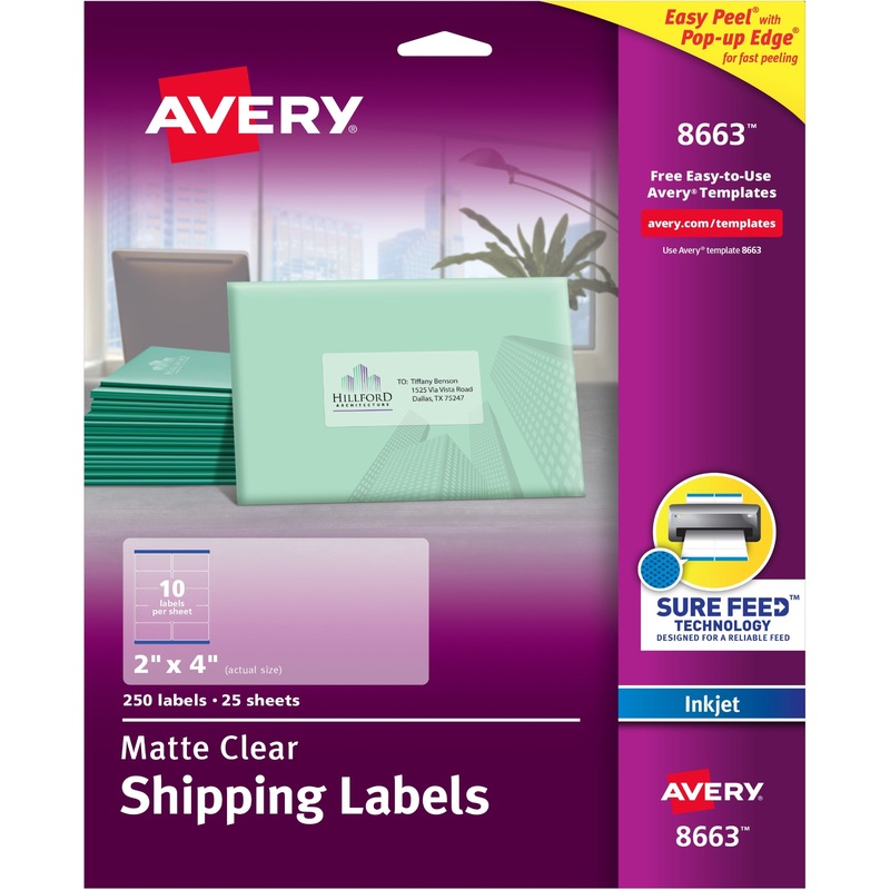 Avery Easy Peel Inkjet Printer Mailing Labels – AVE8663