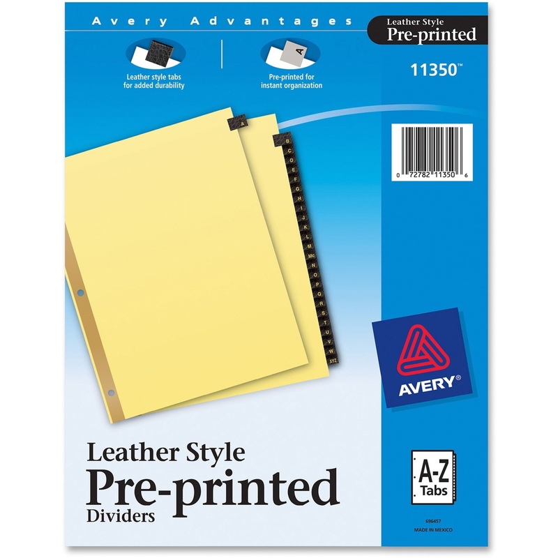 Avery Preprinted Tab Dividers – Gold Reinforced Edge – AVE11350