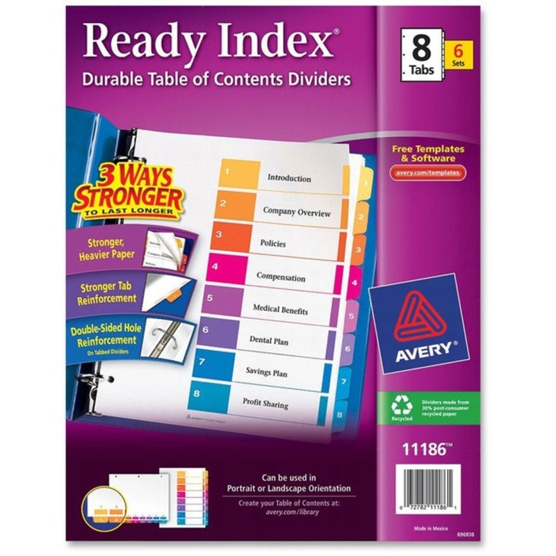 Avery Ready Index Custom TOC Binder Dividers – AVE11186
