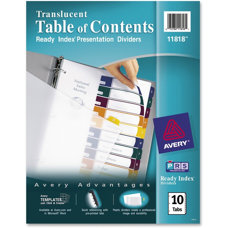 Avery Ready Index Customizable TOC Binder Dividers – AVE11818