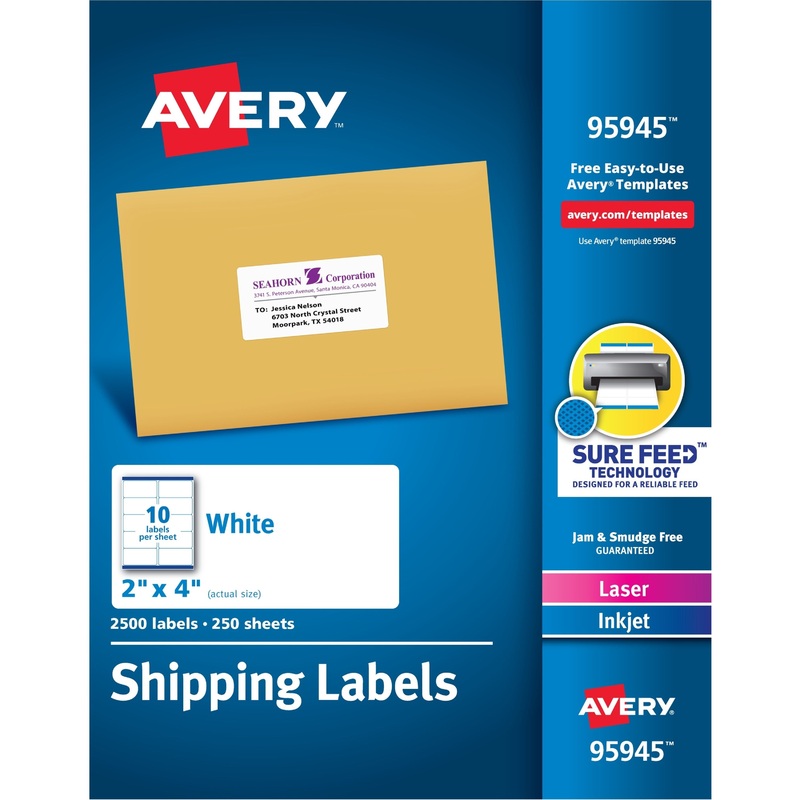 Avery Shipping Labels – Sure Feed Technology – AVE95945
