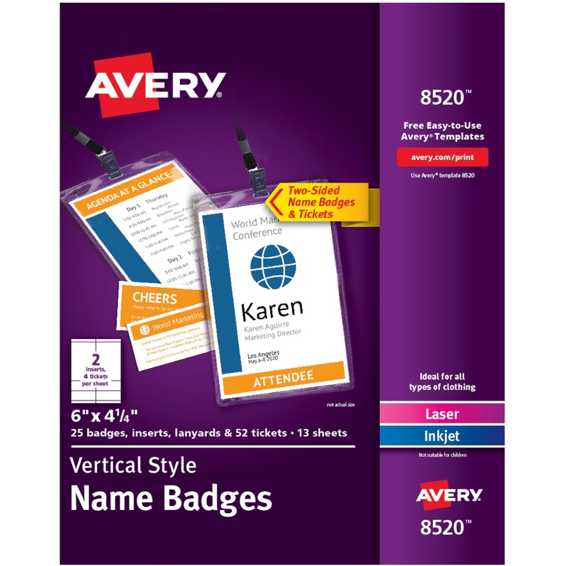 Avery Vertical Hanging Style Name Badges – AVE8520