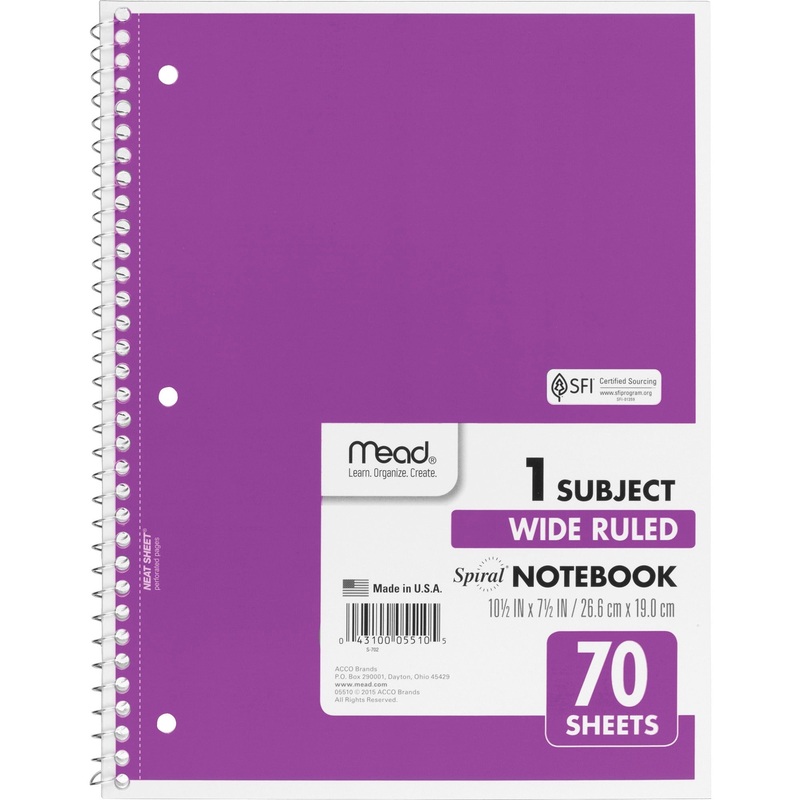 Mead Wide Ruled 1-Subject Notebook – MEA05510
