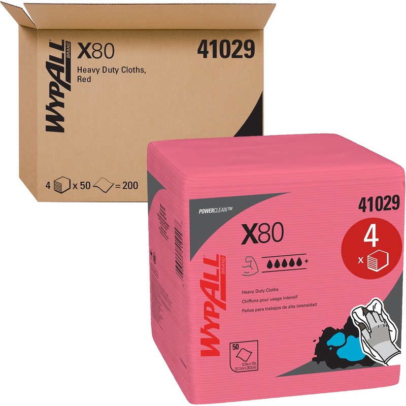 Wypall Power Clean X80 Heavy Duty Cloths Extended Use Cloths Quarter-fold Format – KCC41029