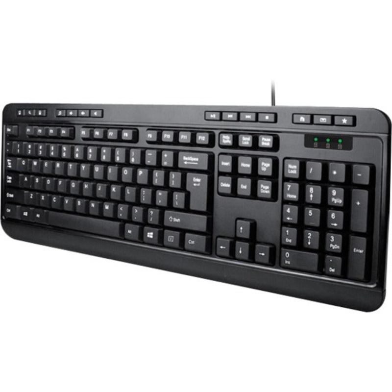 Adesso Spill-Resistant Multimedia Desktop Keyboard (USB) – ADEAKB132UB