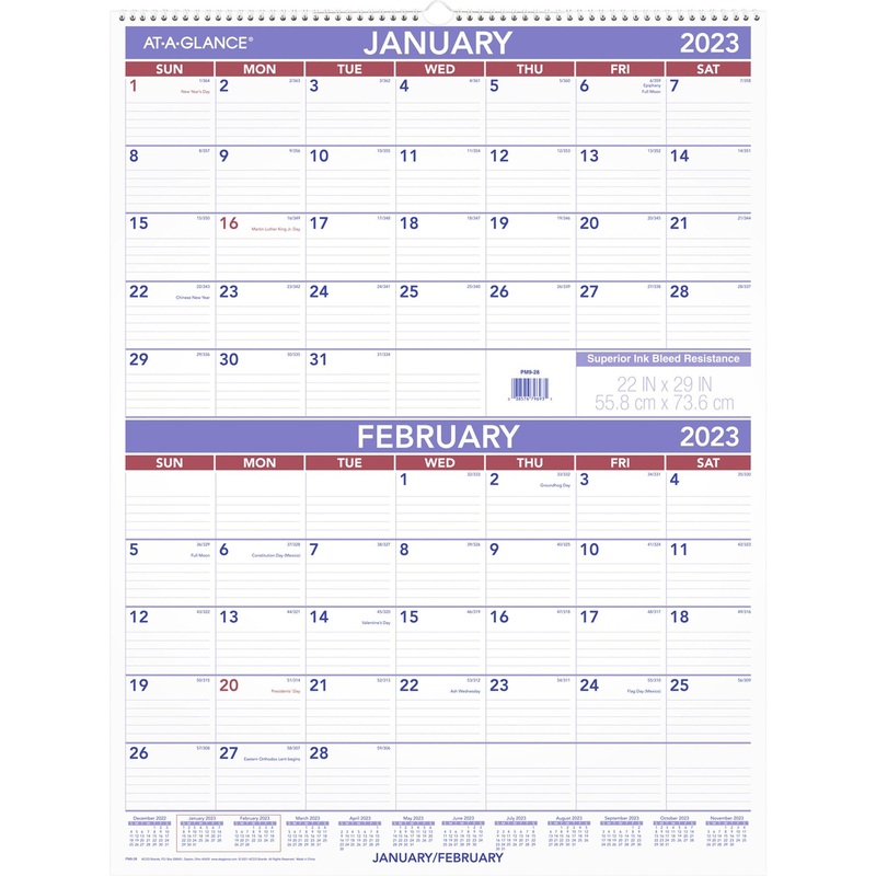 At-A-Glance Two-Month Wall Calendar – AAGPM928