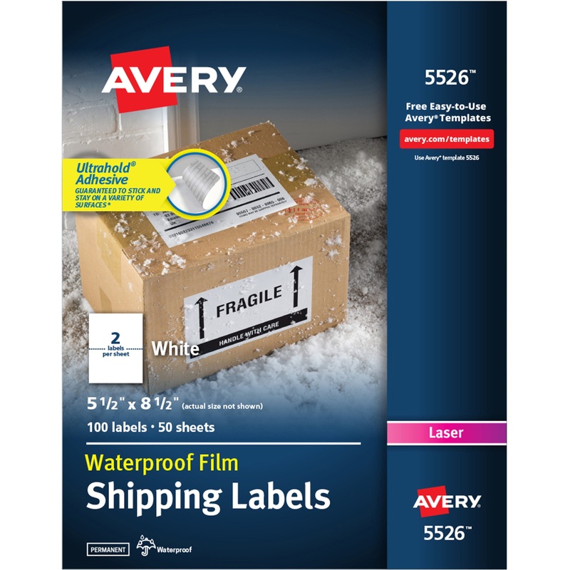Avery 5-1/2 x 8-1/2 Labels, Ultrahold, 100 Labels (5526) – AVE5526