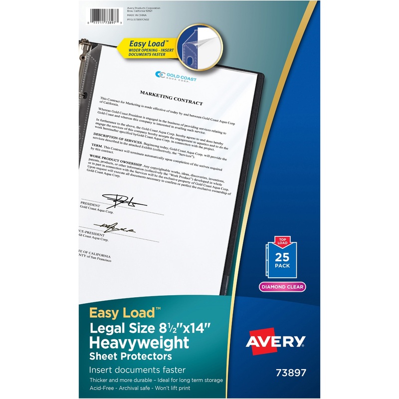 Avery Diamond Clear Sheet Protectors – AVE73897