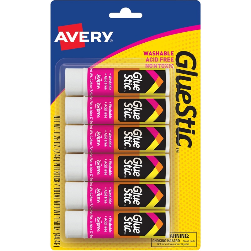 Avery Glue Stick – AVE98095|Cloth,Paper,Cardboard,Photo,Craft,Scrapbooking,Project,Foam Board,Fabric,Glass,School,Arts|No