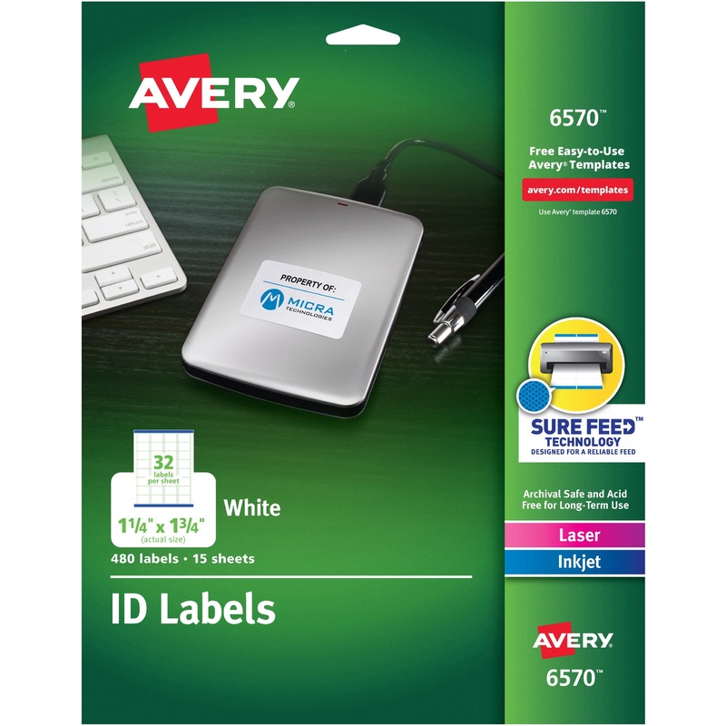 Avery Laser Inkjet Printer Permanent ID Labels – AVE6570