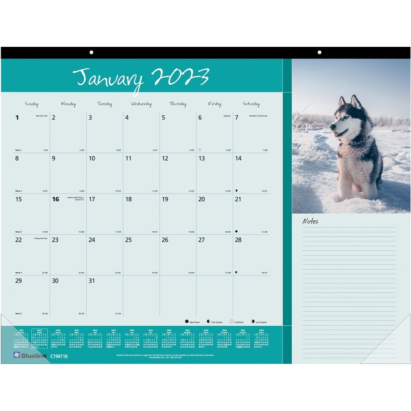 Blueline Man’s Best Friend Dogs Desk Pad Calendar – REDC194116