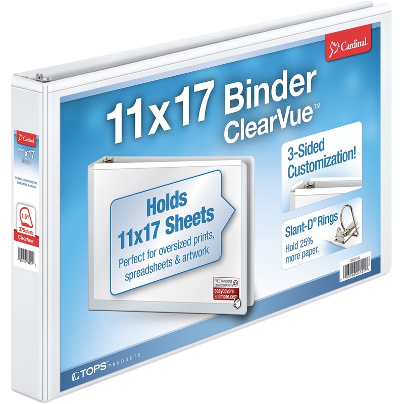 Cardinal ClearVue Overlay Tabloid D-Ring Binders – CRD22122