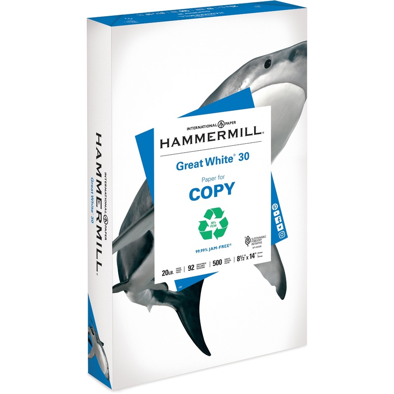 Hammermill Great White Recycled Copy Paper – White – HAM86704