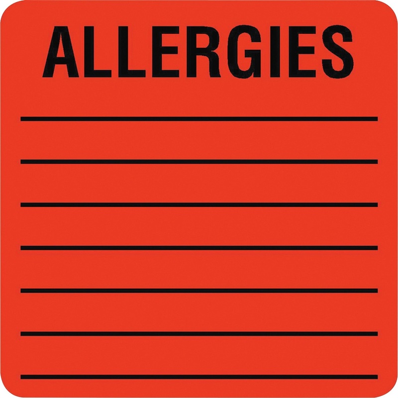 Tabbies Square ALLERGIES Labels – TAB40560