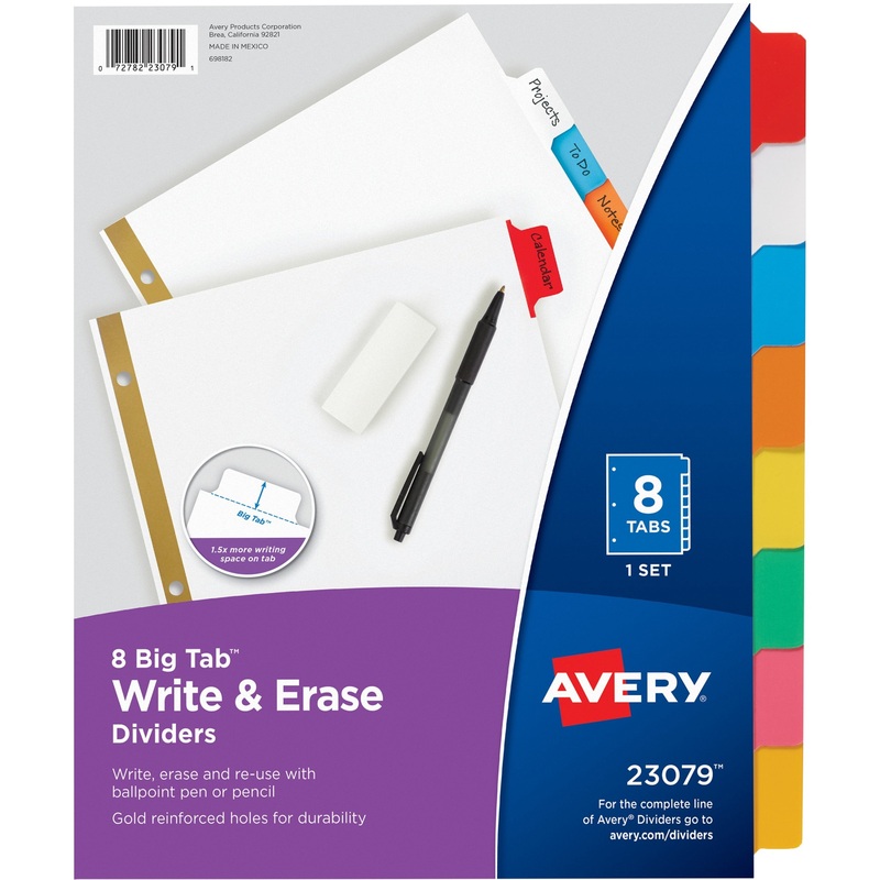 Avery Big Tab Write & Erase Dividers – AVE23079