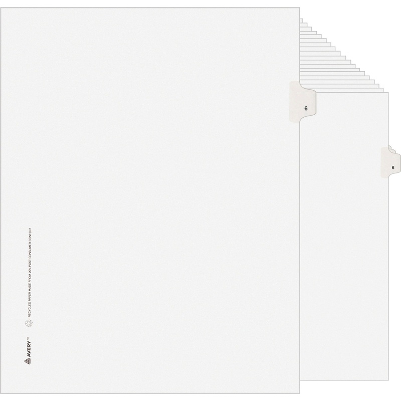 Avery Individual Legal Exhibit Dividers – Avery Style – Unpunched – AVE11916