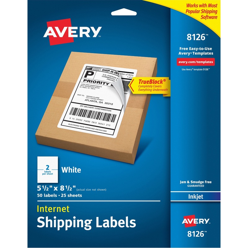 Avery Inkjet Perforated Internet Shipping Labels – AVE8126