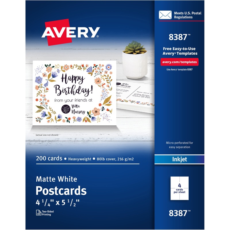 Avery Postcards – AVE8387|Invitation,Wedding,Postcard,Menu,Announcement|No