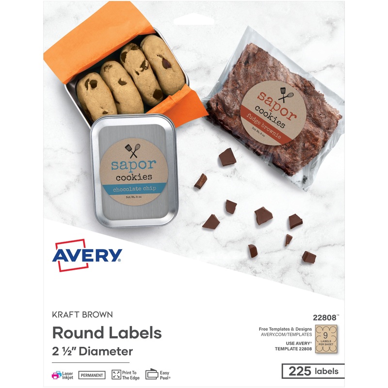 Avery Print-To-The-Edge Kraft Brown Labels – AVE22808
